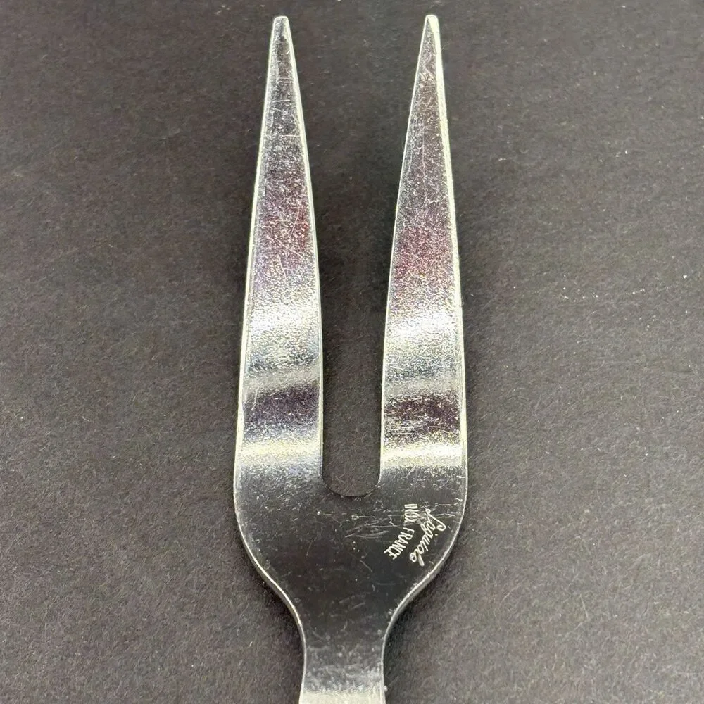 Jean Dubost Laguiole Diox Bee‎ Carving Fork Straight Tines Faux Mother of Pearl